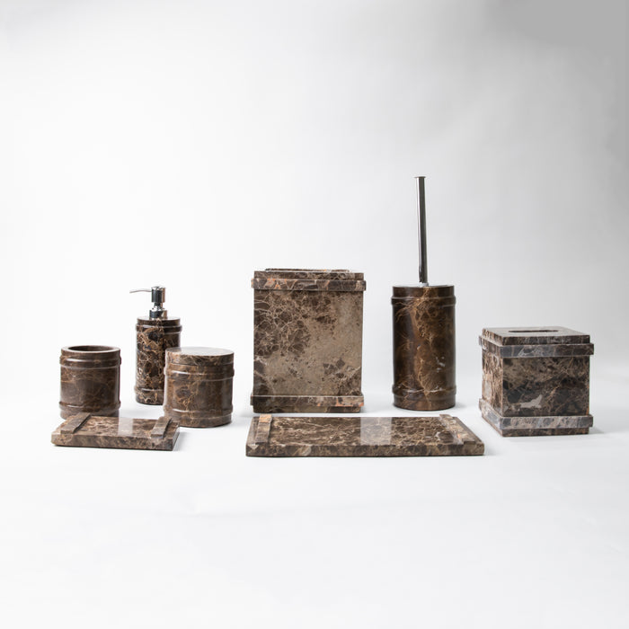 OTL-8PCS BATHROOM SET BROWN EMBRDR (264846579)