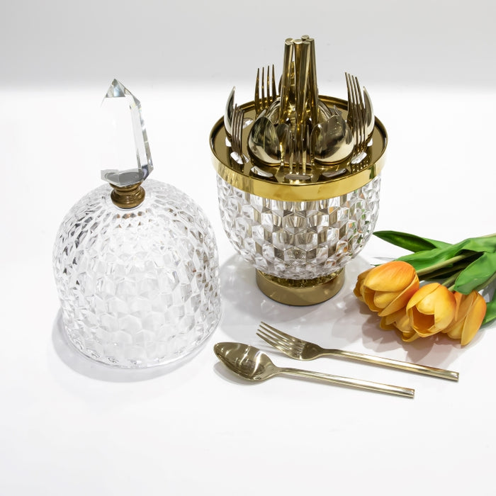 DAZHANG-CUTLERY HOLDER GOLD D18CM (202245120)