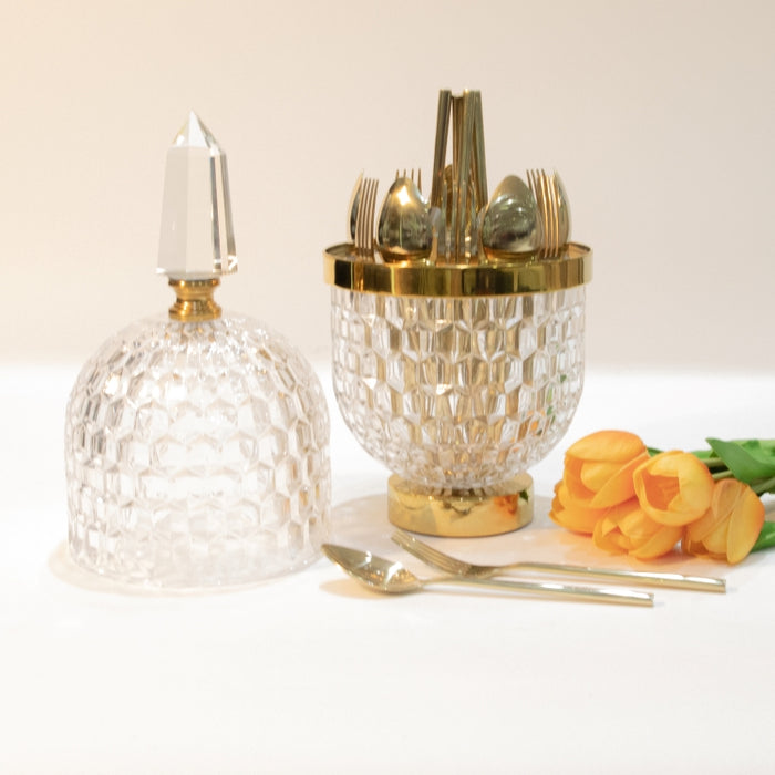 DAZHANG-CUTLERY HOLDER GOLD D18CM (202245120)