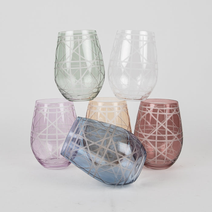 GLASS TUMBLER SET/6PCS PINK (202016435)
