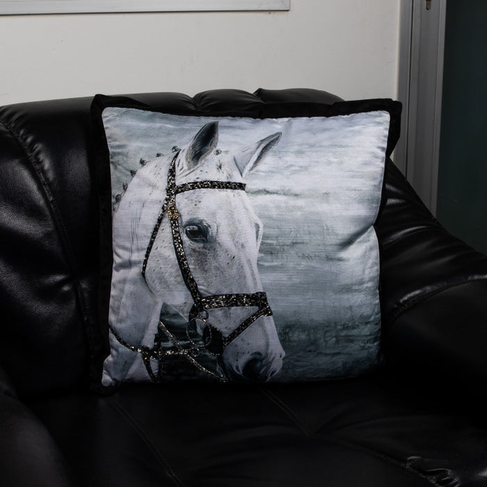 CUSHION HORSE GREY 45X45 (327131003)