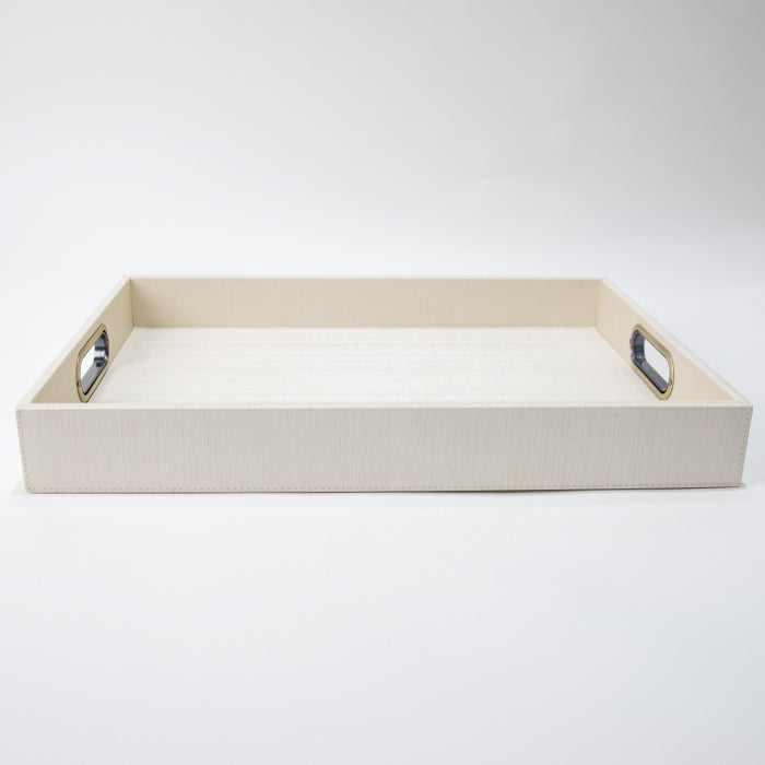 RECT.TRAY WITH HANDLE SILK IVORY 45CMX33CM (202107481)