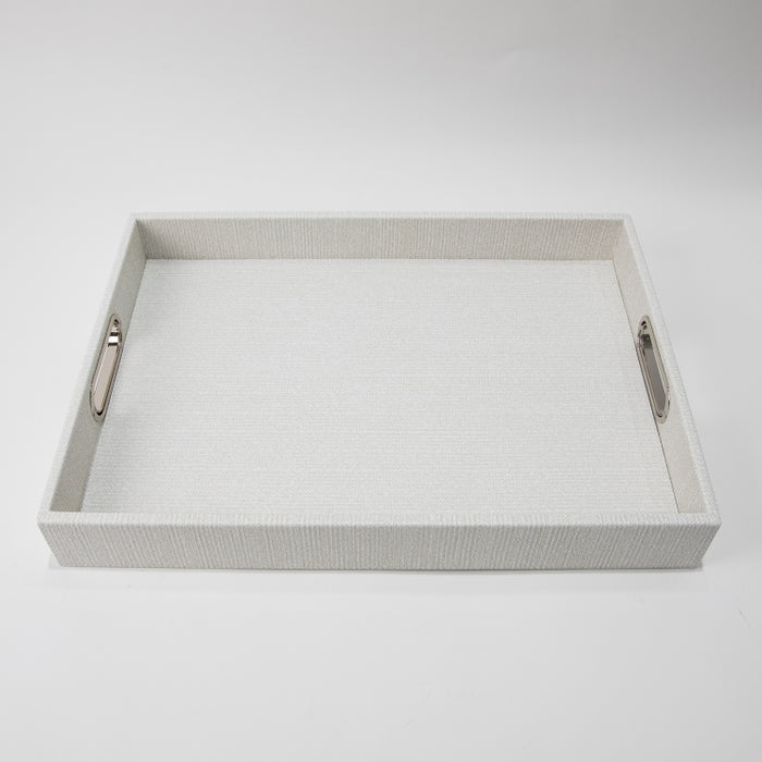 RECT.TRAY WITH HANDLE BRAID WHITE 45CMX33CM (202107457)