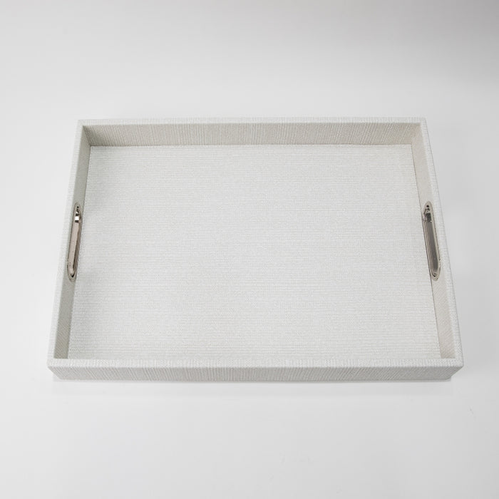 RECT.TRAY WITH HANDLE BRAID WHITE 45CMX33CM (202107457)
