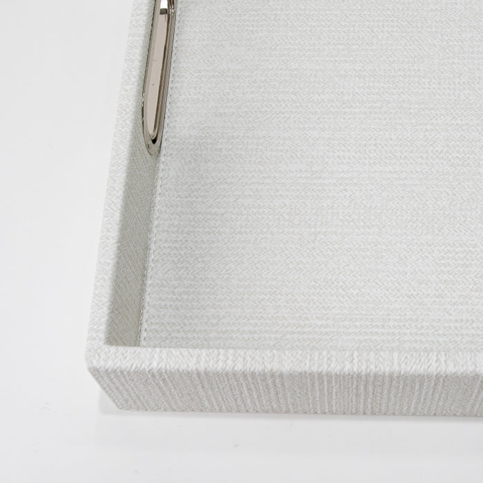 RECT.TRAY WITH HANDLE BRAID WHITE 45CMX33CM (202107457)