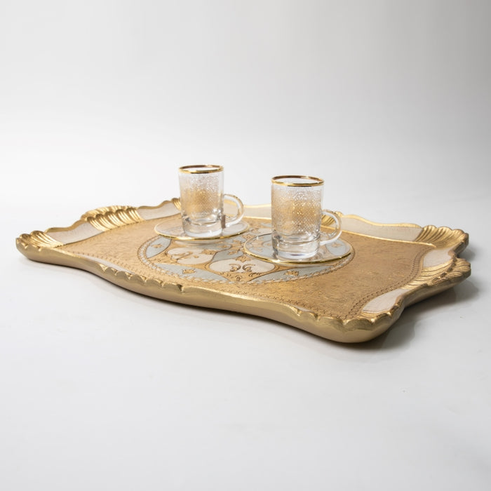 FALCONIERI WOODEN RECT.TRAY LRG GOLD/I (202107441)