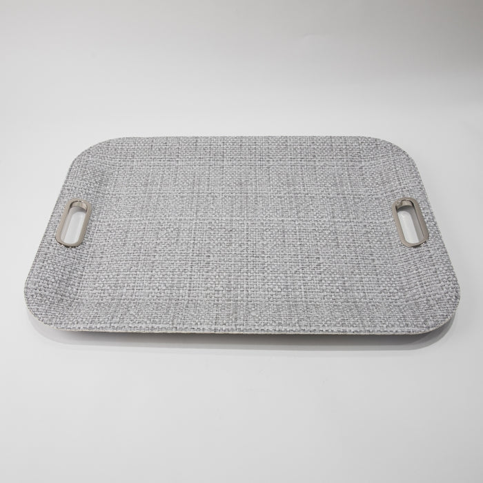 TRAY LARGE WITH HANDLE RAFYA GREY 55CMX40CM (202107470)