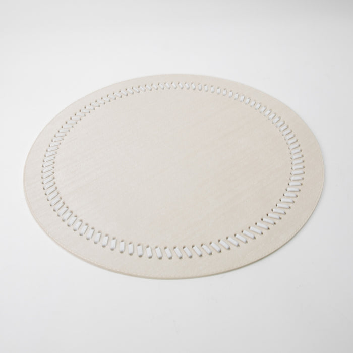 RND PLACEMAT W/BAND SILK IVORY (202055085)