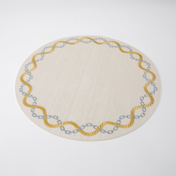 RND PLACEMAT W/EMB SILK IVORY (202055084)