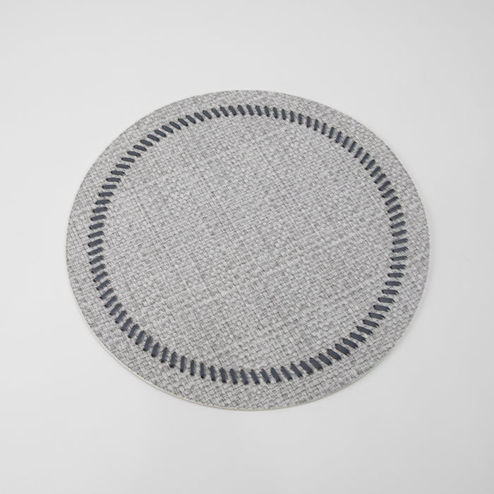 ROUND PLACEMAT W/BAND RAFYA GREY (202055070)