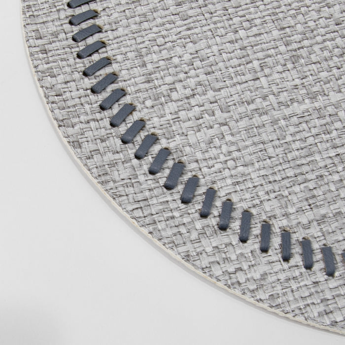 ROUND PLACEMAT W/BAND RAFYA GREY (202055070)