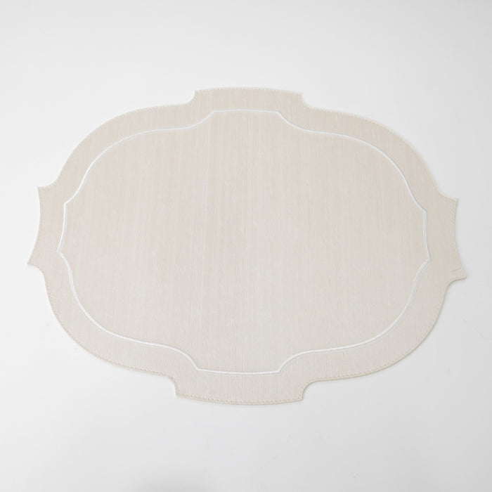 CROWN PLACEMAT W/LINE SLK IVORY (202055086)