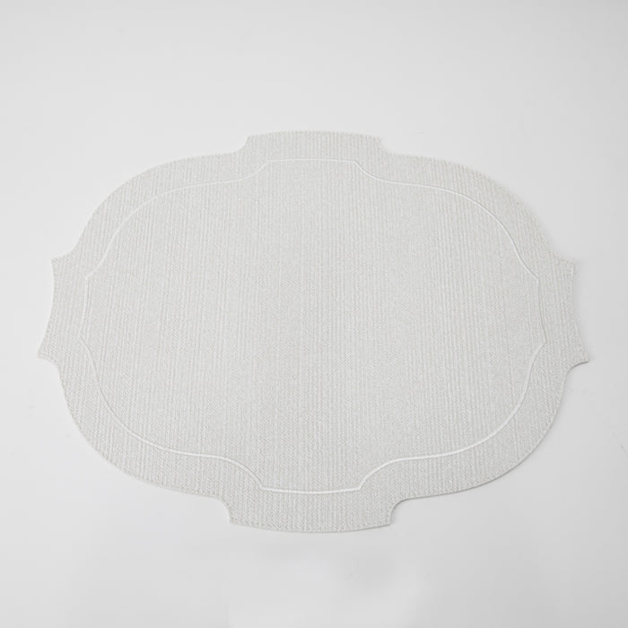 CROWN PLACEMAT W/LINE BRAID WHITE (202055056)