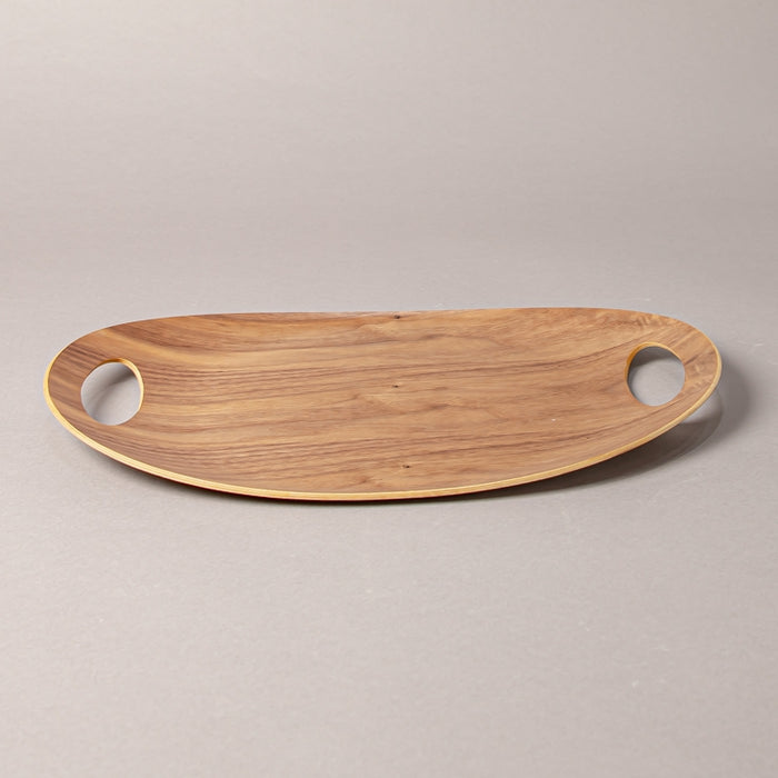 WOODEN TRAY OVAL 45CMX28CM WALNUT (202107427)