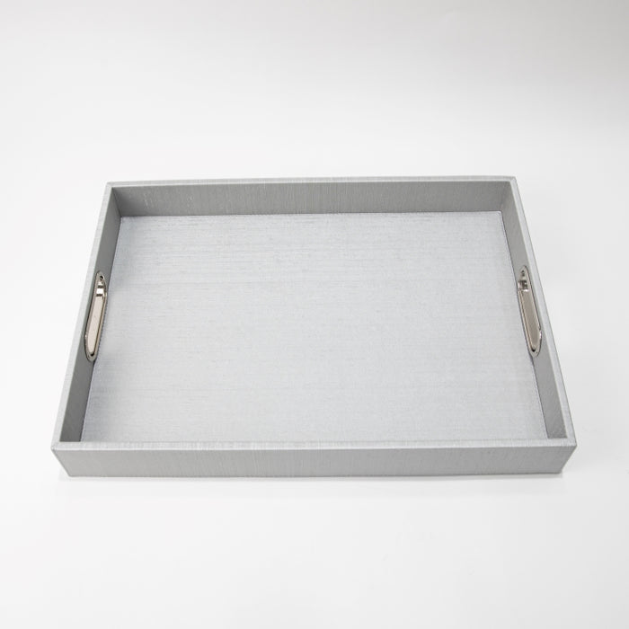 RECT.TRAY WITH HANDLE SILK SILVER 45CMX33CM (202107485)