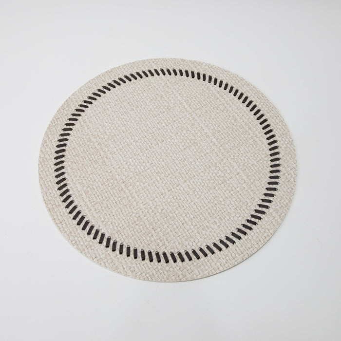 ROUND PLACEMAT W/BAND RAFYA BEIGE (202055075)