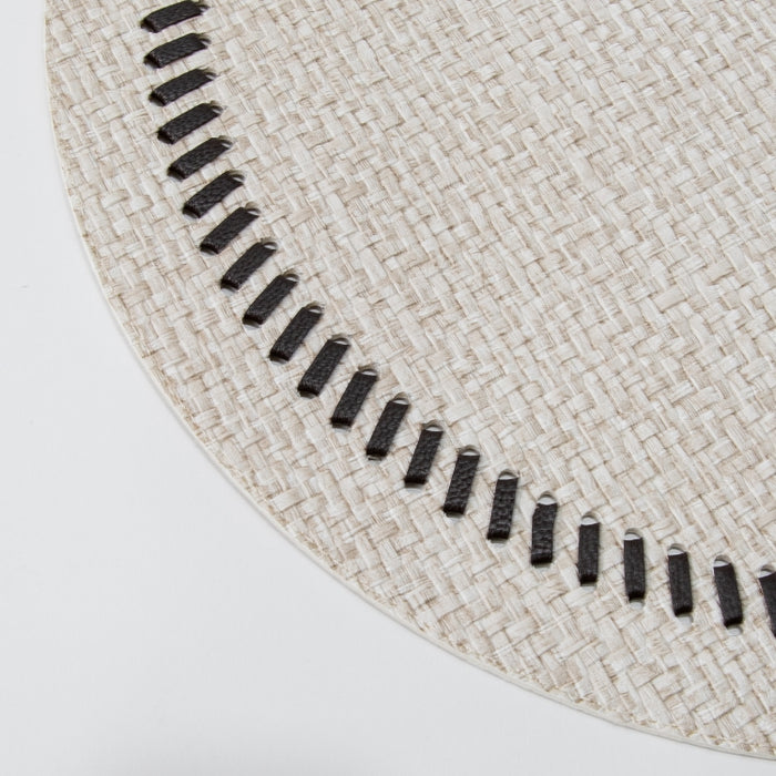 ROUND PLACEMAT W/BAND RAFYA BEIGE (202055075)