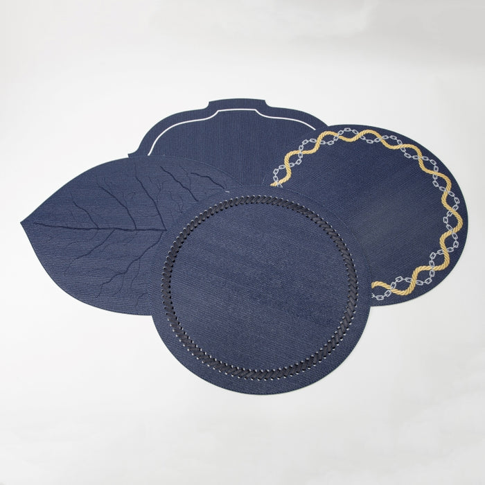 LEAF PLACEMAT BRAID NAVY (202055062)