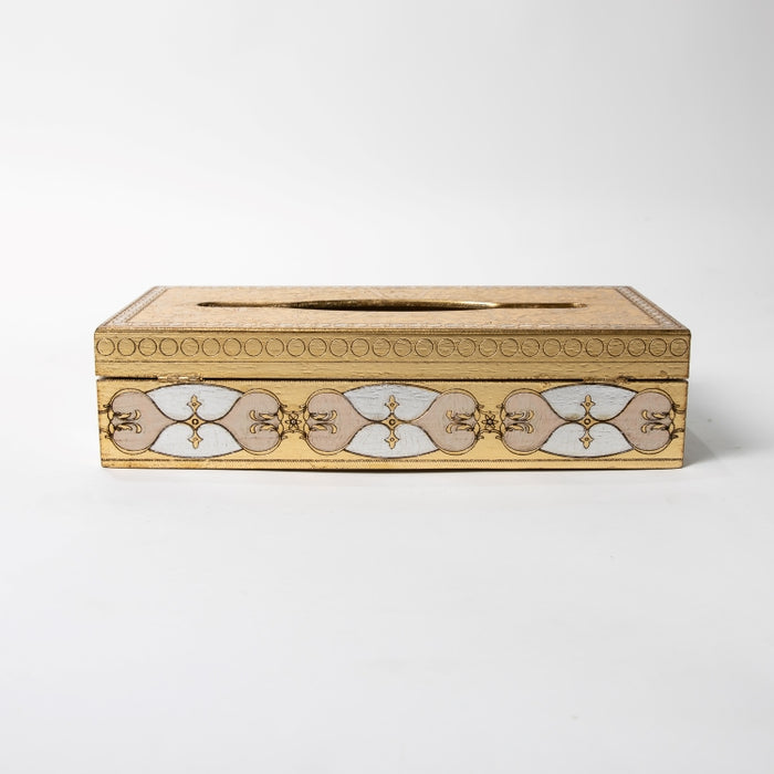 FALCONIERI WOODEN TISSUE BOX GOLD/IVR (202140032)