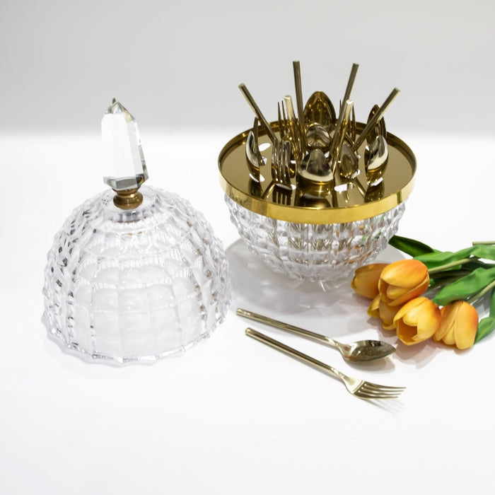 DAZHANG-CUTLERY HOLDER GOLD D23CM (202245122)