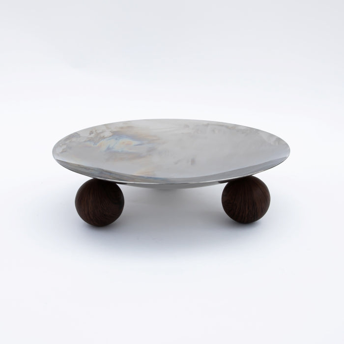 DAZHANG-STAINLESS STEEL TRAY ROUND WITH STAND D30CM H8CM (202107501)