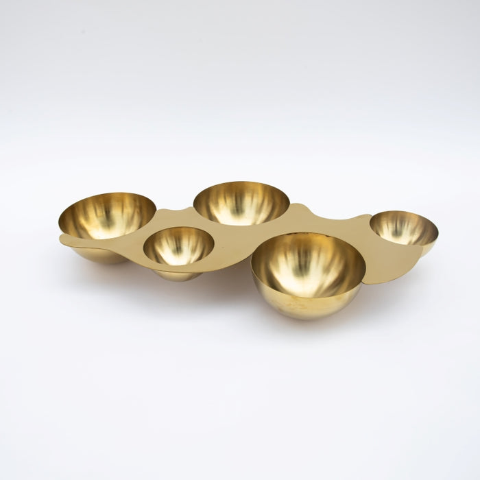 DAZHANG-STAINLESS STEEL 4BOWL CONDIMENT GOLD (202107521)