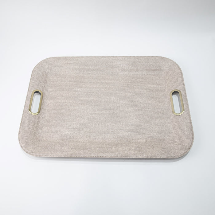 PLASTIC TRAY LARGE WITH HANDLE BRAID LATTE 55CMX40CM (202107454)