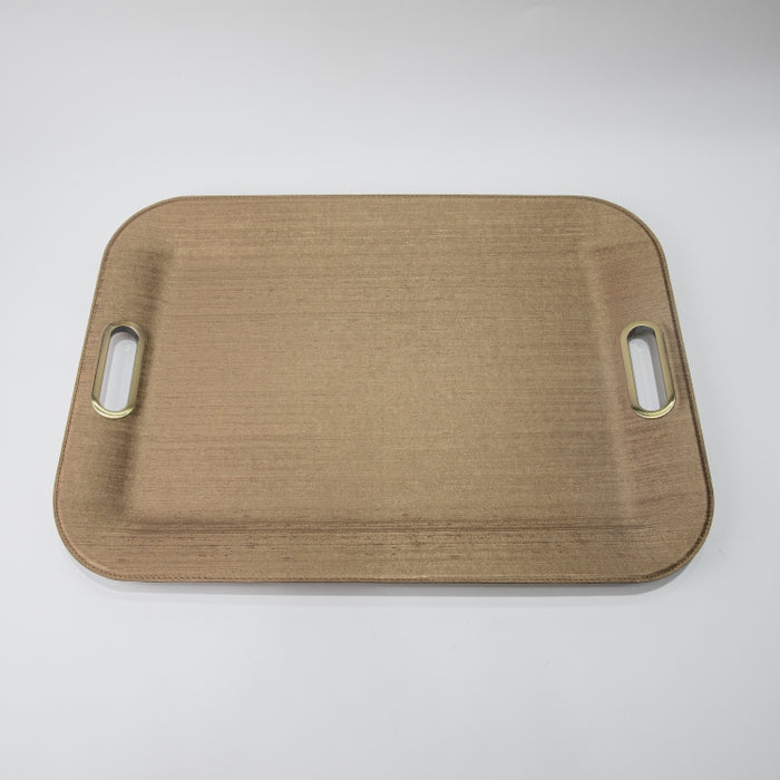 PLASTIC TRAY LARGE WITH HANDLE SILK BRONZE 55CMX40CM (202107478)