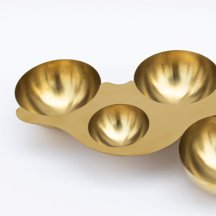 DAZHANG-STAINLESS STEEL 4BOWL CONDIMENT GOLD (202107521)