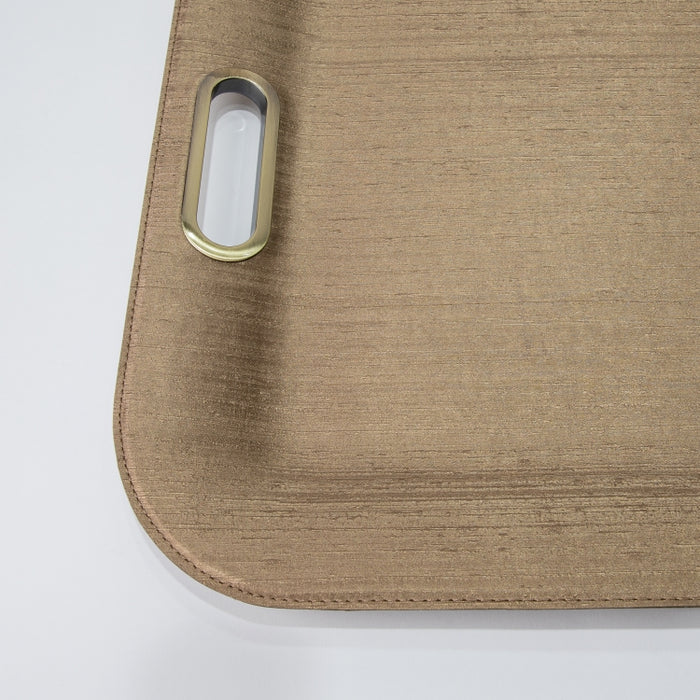PLASTIC TRAY LARGE WITH HANDLE SILK BRONZE 55CMX40CM (202107478)