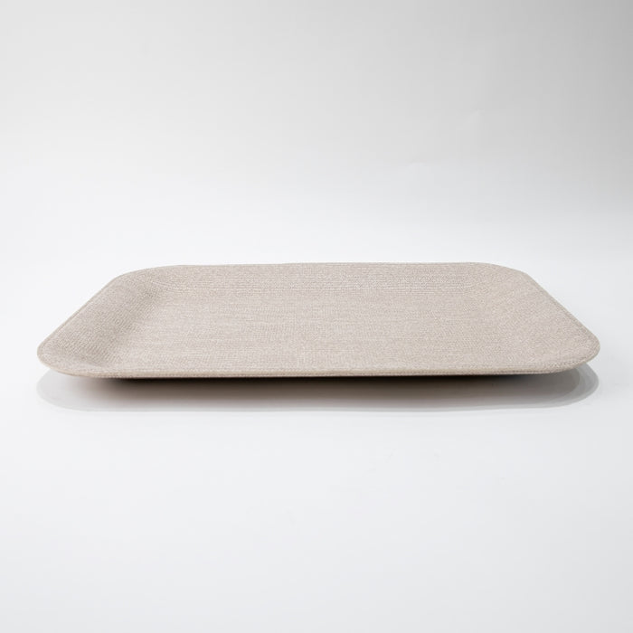 PLASTIC TRAY MEDIUM WITH HANDLE BRAID LATTE 44CMX33CM (202107455)