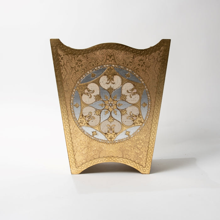 FALCONIERI WOODEN WASTE BASKET GOLD/IV (202140033)