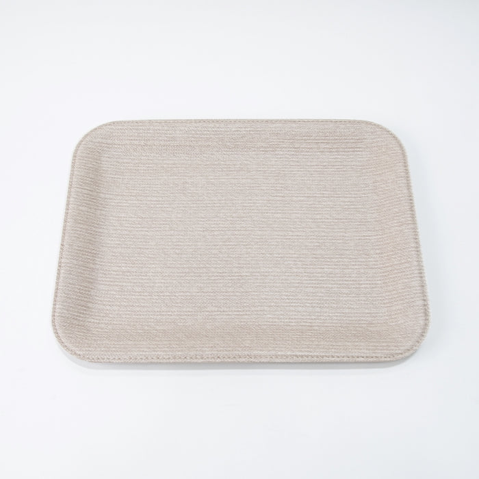 PLASTIC TRAY SMALL BRAID LATTE 33CMX25CM (202107456)