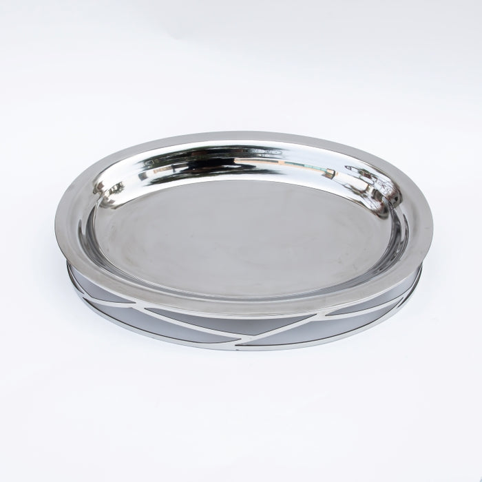 DAZHANG-STAINLESS STEEL TRAY OVAL SLV 46X32CM (202107522)