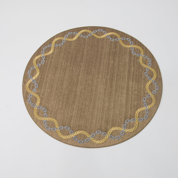 RND PLACEMAT W/EMB SILK BRONZE (202055079)