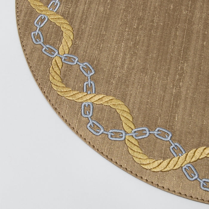 RND PLACEMAT W/EMB SILK BRONZE (202055079)
