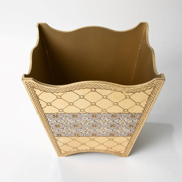 CALFUCCI WOODEN WASTE BASKET IVR/SL (202140039)