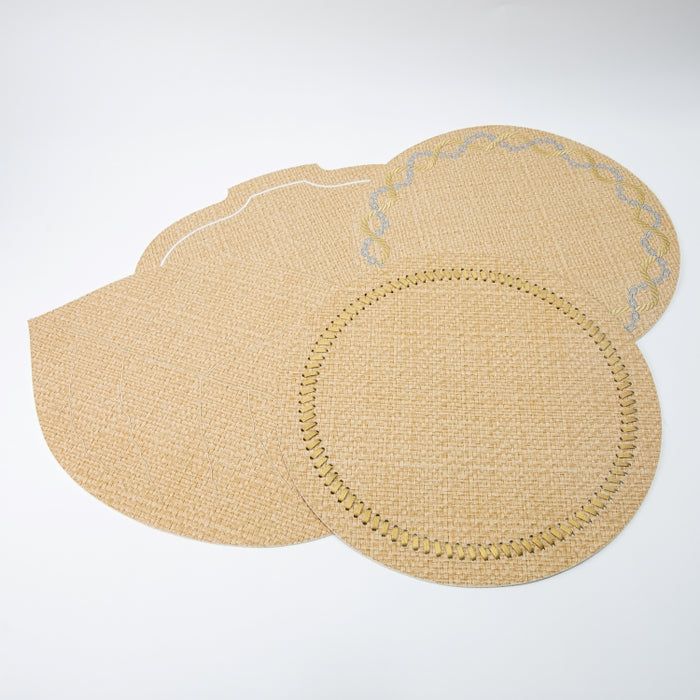 ROUND PLACEMAT W/EMBROIDERY RAFYA YELLOW (202055064)