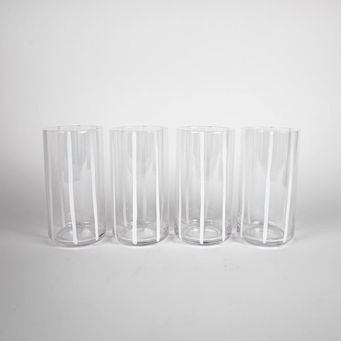 STRIPE 4PCS HIGHBALL TUMBLR WHITE (202016458)