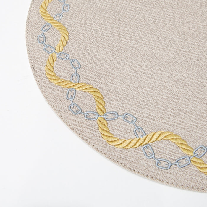 ROUND PLACEMAT W/EMBR BRAID LATE (202055049)