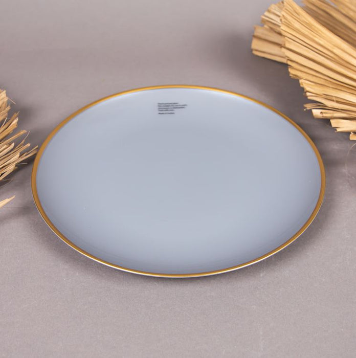 ARDA ATLAS HAND PAINTED GLASS DINNER  PLATE D28CM  MATT GOLD/PASTEL GREY (202016094)