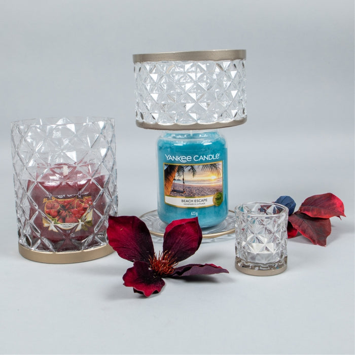 LANGHAM FACETED GLASS JAR HOLDER (428042610)
