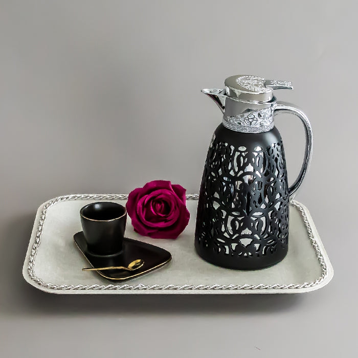 JIEGUAN VACUUM FLASK 1LITER BLACK/SILVER (202035042)