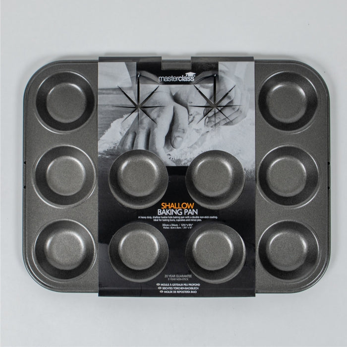 MASTER CLASS NON-STICK SHALLOW BAKING PAN 12 HOLES 6X2CM INDIVIDUAL SIZES (202041344)
