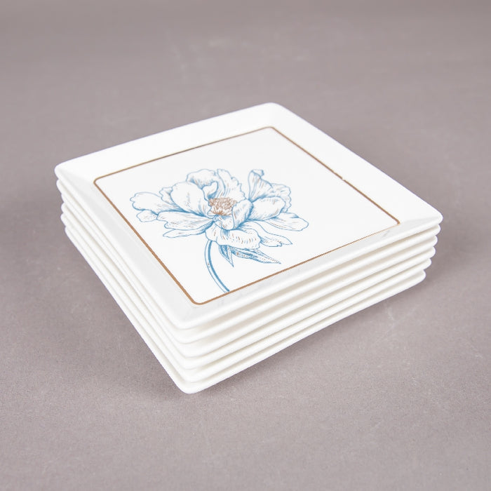 FOSUNY SET 6 SQUARE DISH 13X13CM BLUE/GOLD (202029019)