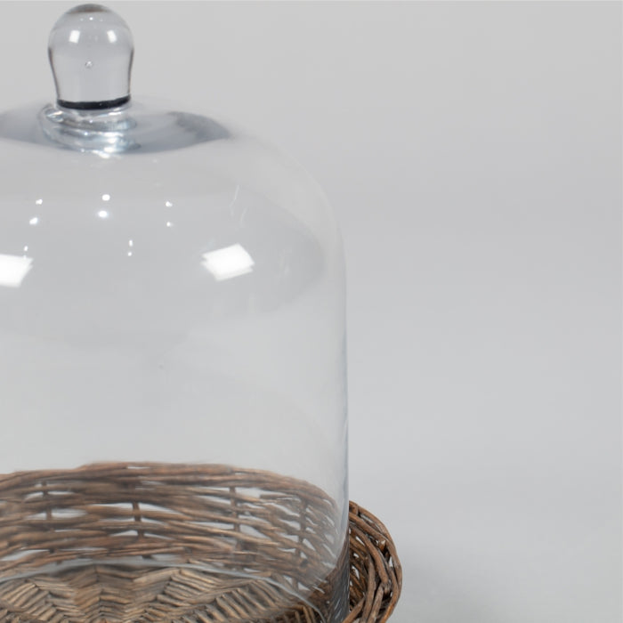 RATTAN STAND WITH GLASS COVER (202015840)