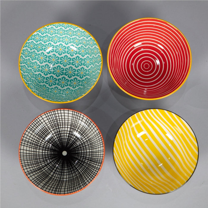 KITCHEN CRAFT 15CM BOWL SET OF 4 MONOCHROME (202044330)