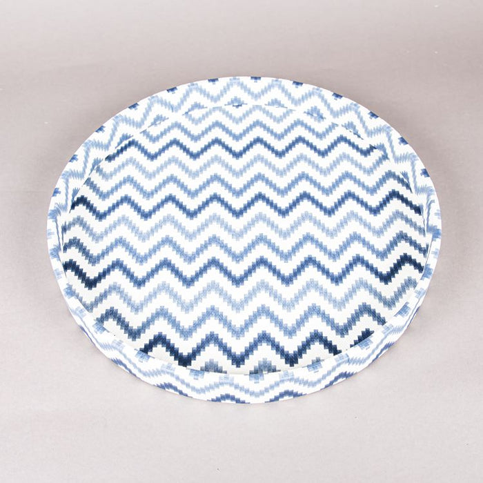 ROUND TRAY ZIGZAG BLUE D42CM (202107307)