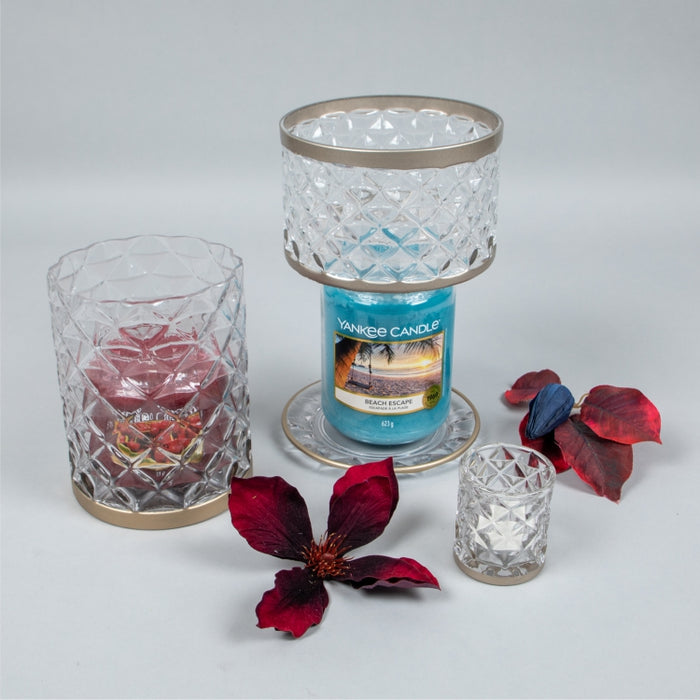 LANGHAM FACETED GLASS JAR HOLDER (428042610)