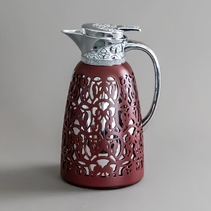 JIEGUAN VACUUM FLASK 1LITER MAROON/SILVER (202035040)